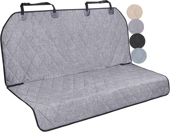 VIVAGLORY Dog Seat Cover Pet Seat Protector, Large, Heather Black | Backseat Cover for Car Suv & Truck, Back Rear Backseat Bench Protector