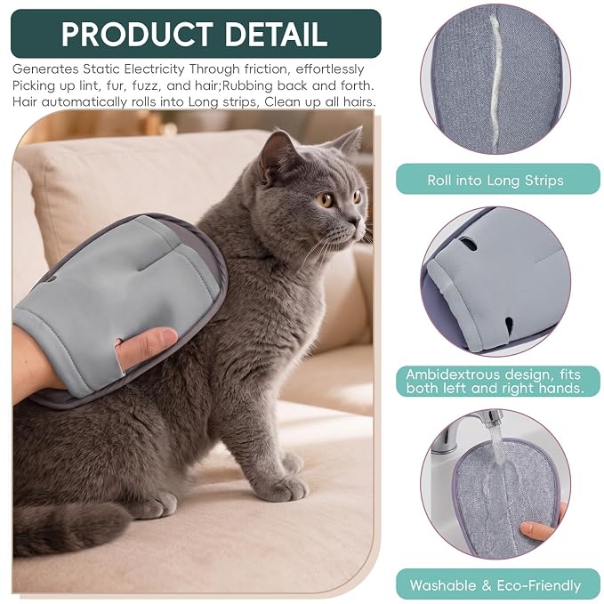 2 Pack Pet Hair Remover Kit Self Cleaning Slicker Brush for Cats Dogs & Electrostatic Grooming Glove One-Click Deshedding Brush Pet Hair Remover for Furniture Couch Clothes (Green)
