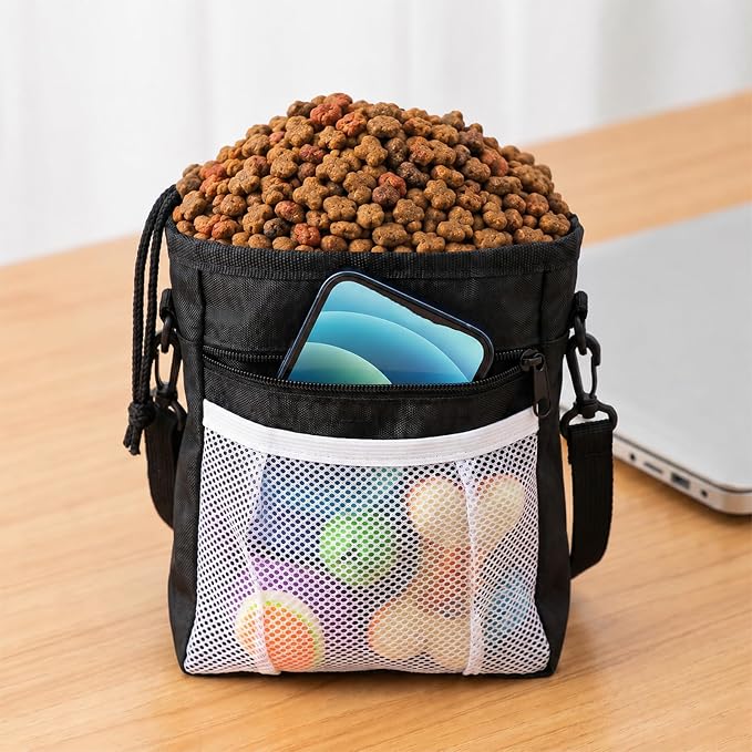 Dog Treat Pouches and Training Clicker Portable Hand Free Puppy | Dogs Treat Bag with Carabiner Pets Feed Snack Reward Pocket for Pet Training Dog Treats Exercising Walking