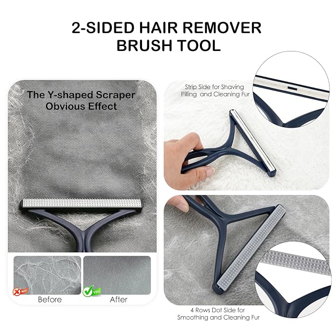 2-IN-1 Pet Self-Deshedding and Grooming Brush for Dogs and Cats | Pet Brush with Undercoat Rake & Adjustable Bristle Length Comb, One-Click Hair Removal for Matted Fur Tangles Long Short Hair