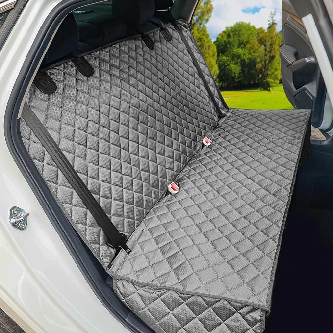 PETICON Waterproof Scratchproof Pet Bench Seat Covers for Cars, SUVs, Nonslip Durable Back Seat Cover for Dogs, 600D Oxford Fabric, Machine Washable