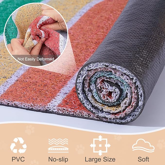 Unicorn Catcher 40"x30" Cat Litter Mat, Non-Slip Trapping Mat for Cats | PVC Mesh Litter Trapping Mat With A Non-Slip Backing Designed To Keep Floors Clean For Indoor Cats