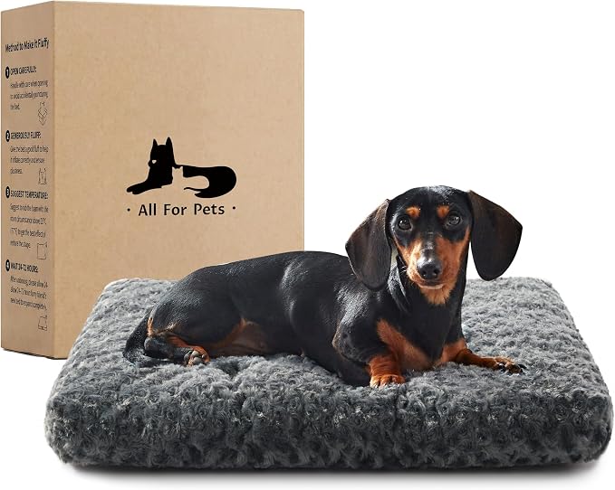Double-Sided Dog Bed Medium Size Dog, Washable Dog Crate Beds, Thick Supportive Pet Sleeping Mat, Reversible Dogs Pillow Weight Up to 35 lbs, 30x20, Dark Grey