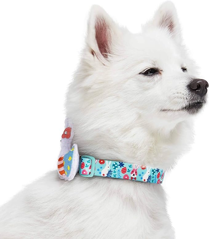 Blueberry Pet Easter Bunny & Egg Adjustable Dog Collar, Minty Green, Small, 12"-16" Neck, Dog Collars for Small Dogs, Puppy Collar, Easter Dog Collar Girl, Pink Easter Dog Bow Tie