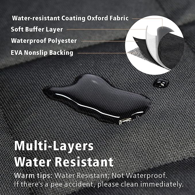 F-color SUV Cargo Liner for Dogs, Upgraded Extra Large Water Resistant Pet Cargo Cover Dog Seat Cover Mat for SUVs with with Bumper Flap for Full-Size SUVs Vans, Black