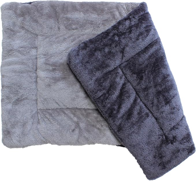 Downtown Pet Supply Medium Fleece Dog Crate Mat, Charcoal/Silver, 29 in x 20 in