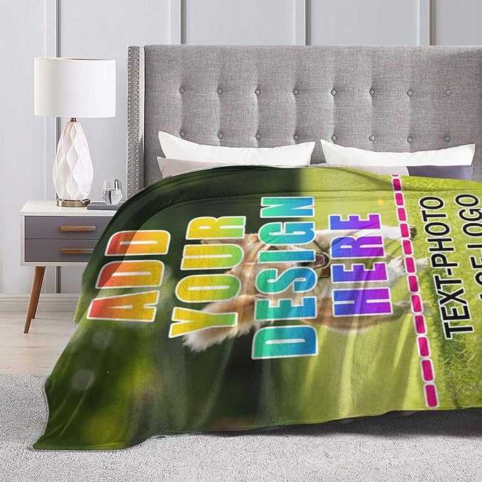 Nxwdwqa Personalized Dog Blanket Throws with Photos, Custom Pet Blanket, Dog Gifts for Pet Lovers, Customized Puppy Blanket for Adult Kid Birthday Christmas Fathers Mothers Valentines Gift