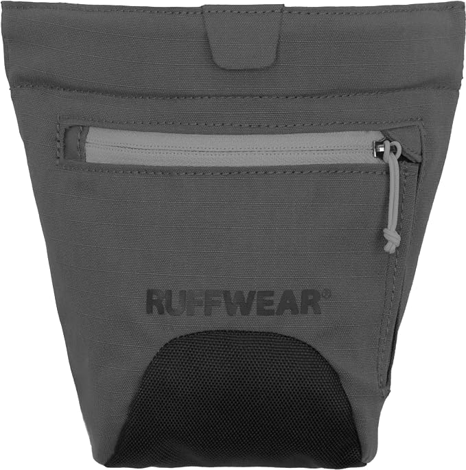 Ruffwear, Treat Trader Dog Treat Pouch, Granite Gray | Hands-Free Waist-Worn, One-Handed Magnetic Closure, Belt or Clip, Waterproof Food-Grade Lining, Zip Pocket, Clicker Loop