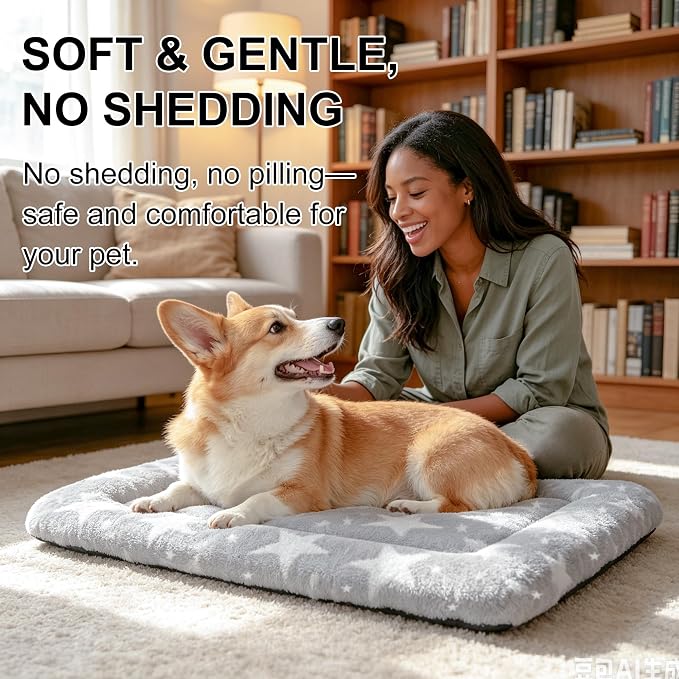 Dog Bed Mat, Reversible Crate Pads for Small/Medium/Large Dogs & Cats Sleeping, Portable & Soft, Dog Beds Crate Pad (Mix, S(24"*18"*1.5")) (Mixed Colors - A-4PCS, S(24"*18"*1.5"))