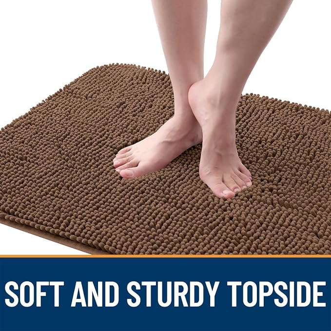 OLANLY Dog Door Mat for Muddy Paws 36x24, Super Absorbent Chenille Mud Mat | Mocha, Absorbs Moisture and Dirt, Non-Slip Machine Washable Doormat, Quick-Drying Indoor Entryway Floor Carpet for Dogs