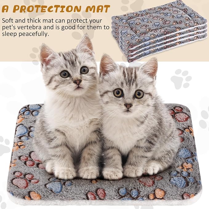 4 Pack Soft Pet Bed Mat Small Dog Crate Fleece | Tuanse Soft Pet Beds Mat Small Dog Crate Fleece,13 X 19 Inches,Gray