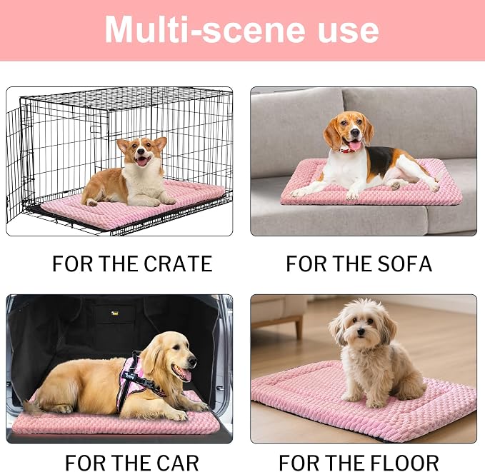 Dog Bed Mat – Soft & Comfortable Dog Kennel Pad for Crate – Durable Crate Bed & Mat for Dogs & Cats – Ideal for Crate, Kennel, and Home Use