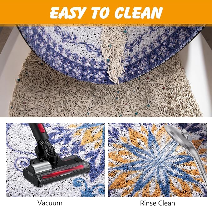 ondware Cat Litter Mat 20 x 15 in, Waterproof Non-Slip, Washable | Traps scattered litter, soft PVC mesh, paw-friendly, easy rinse clean, helps keep floors tidy