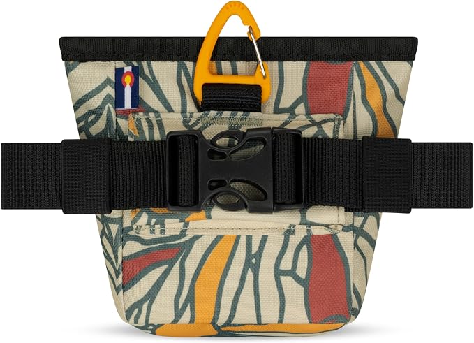 Goodie Treat Bag, Dog Treat Training Pouch | Magnetic Closure | 3 Ways to Wear | Hands-Free Waist Belt | Water-Resistant Recycled Vegan Fabric (Fiori)