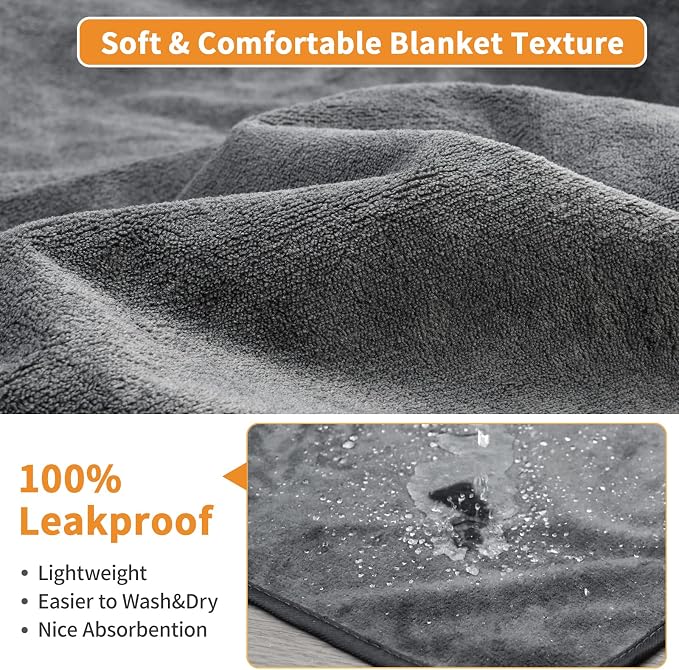 Washable Pee Pads for Dogs, 60x60 Reusable,Waterproof, Whelping Pads | Leakproof, Machine Washable, Absorbent Dog Mats, Non-Slip Puppy Training Pads for Playpen, Floor, Incontinence, Housebreaking