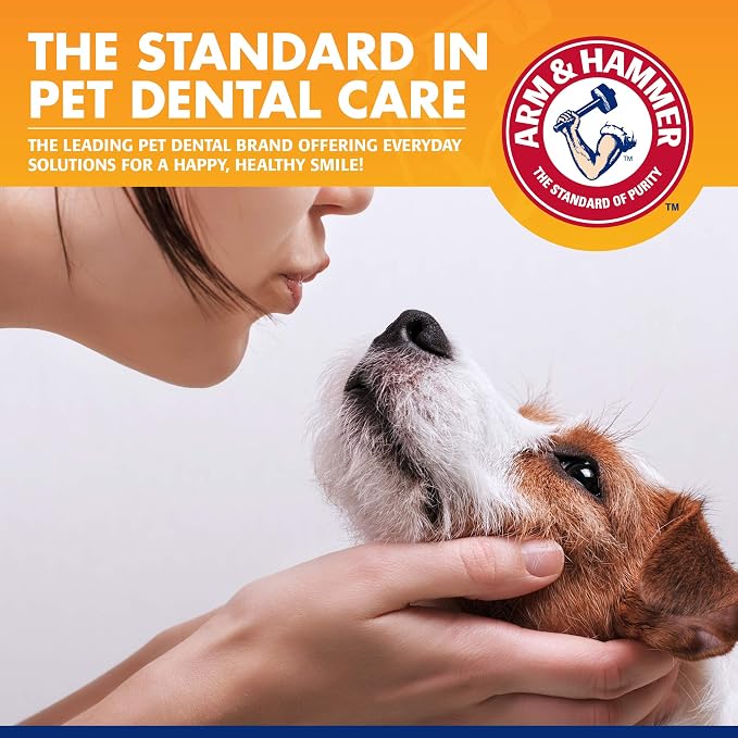 Arm & Hammer for Pets Tartar Control Dog Dental Kit, Enzymatic Toothpaste with Toothbrush and Fingerbrush, Baking Soda Formula Reduces Plaque and Tartar, Safe for Puppies, Beef Flavor, 3-Piece
