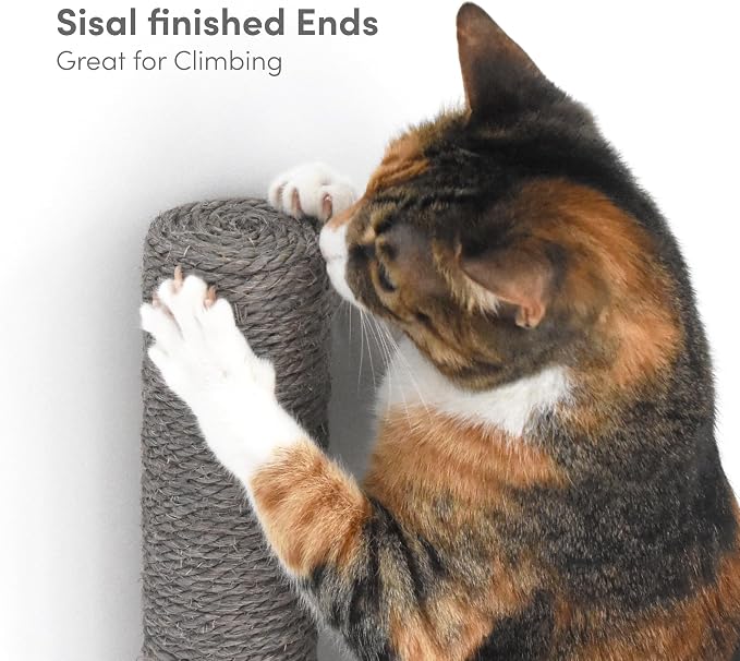 xympo 34" Wall Mounted Cat Scratcher, Sisal Scratching Post - Grey
