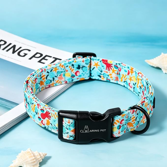 ARING PET Summer Dog Collar, Cute Blue Submarine World Doggy Collars for Puppy Small Medium Large Boy Girl Dogs Pet, for Daily Photos Outdoor Beach Walking Picnic, XS