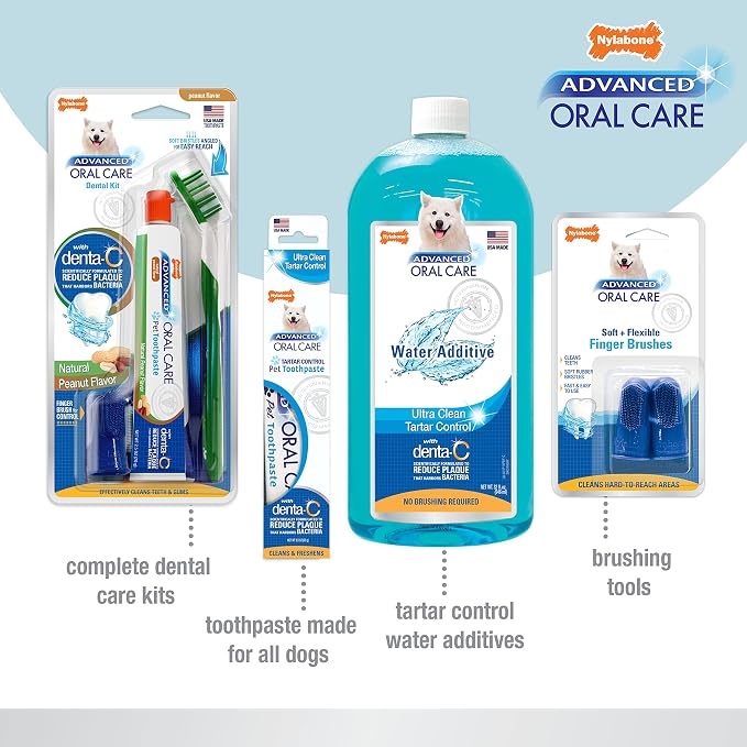 Nylabone Advanced Oral Care Puppy Dental Kit with Pillowy Soft-Bristle Toothbrush Peanut Butter (3 Count)