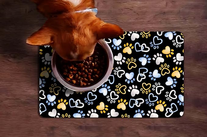Dog Mat Pet Feeding Mat for Food and Water Absorbent 20x12in Quick Dry Dog Water Bowl Mat