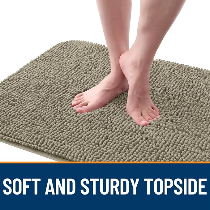 OLANLY Dog Door Mat for Muddy Paws 44x24, Super Absorbent Chenille Mud Mat | Warm Taupe, Absorbs Moisture and Dirt, Non-Slip Machine Washable Doormat, Quick-Drying Indoor Entryway Floor Carpet for Dogs