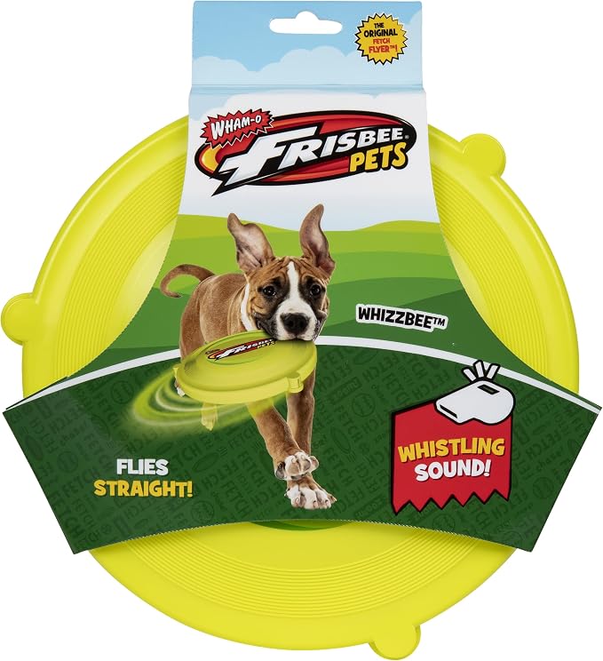 Wham-O Pets Jazwares Frisbee Whizzbee - The Original Fetch Flyer - Flying, Whistling, Floatable Disc Dog Toy
