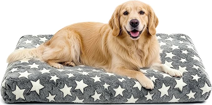 Orthopedic Dog Bed for Large Dogs with Removable Washable Cover | Orthopedic foam support, egg-crate design for joint pain relief, breathable cover, non-slip bottom, crate-friendly travel bed