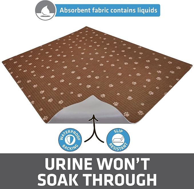 Drymate Cat Litter Box Mat, Litter Trapping Mat, Brown, 28x36 XL | Waterproof, Urine-Proof, Absorbent, Machine Washable, Soft on Paws, Contains Mess, Protects Floors, Kitten Supplies, USA Made