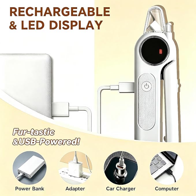 2-in-1 Dogs Cats Nail Electric Clipper & Grinder Quiet, Pet Nail Trimmers | Electric Nail Clippers with Light for Large Medium Small Dog & Cat, 3 Speed Grinder Nail Clipping Safety Guard Rechargeable