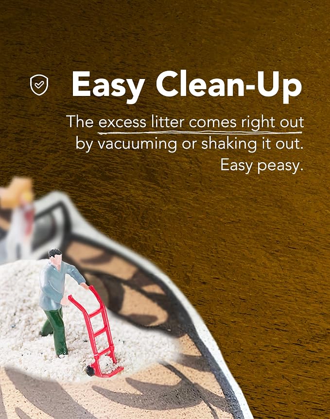 Lukamoo® Cute Cat Litter Mat (30’’x20’’), Extra-Large/XL, for Kitty Litter (Cow Pasture)