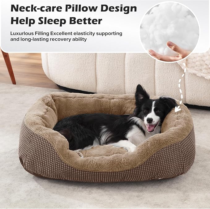 INVENHO Large Dog Beds Large Sized Dog, Washable Orthopedic Warming Soft Sleeping Durable with Anti-Slip Bottom