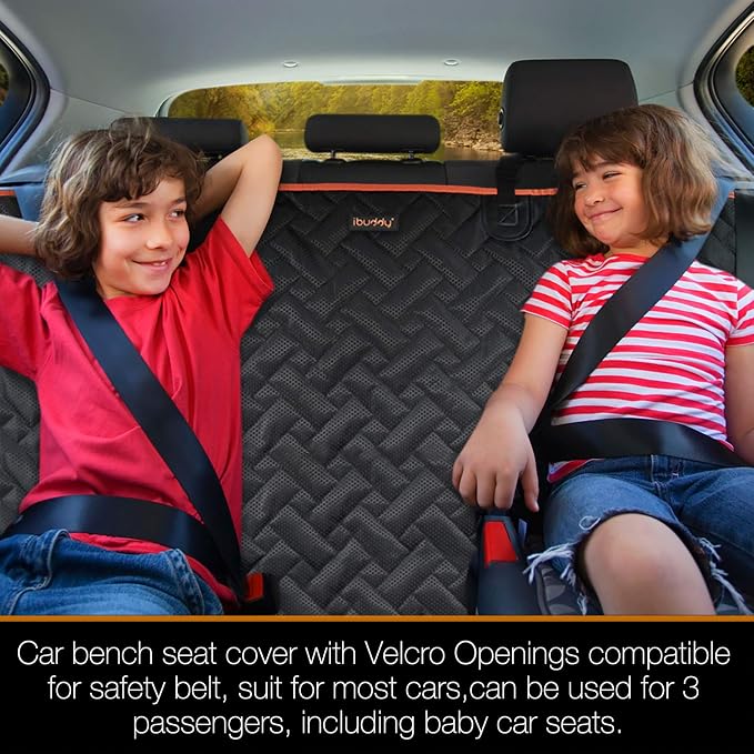 Heavy Duty Back Seat Cover for Truck , 100% Waterproof & Odor-Free Dog Seat Protector for F150 F250 Chevy Silverado Ram Sierra, Scratch-proof Eco-Friendly Back Seat Cover for Dogs, Kids, Tools & Gear