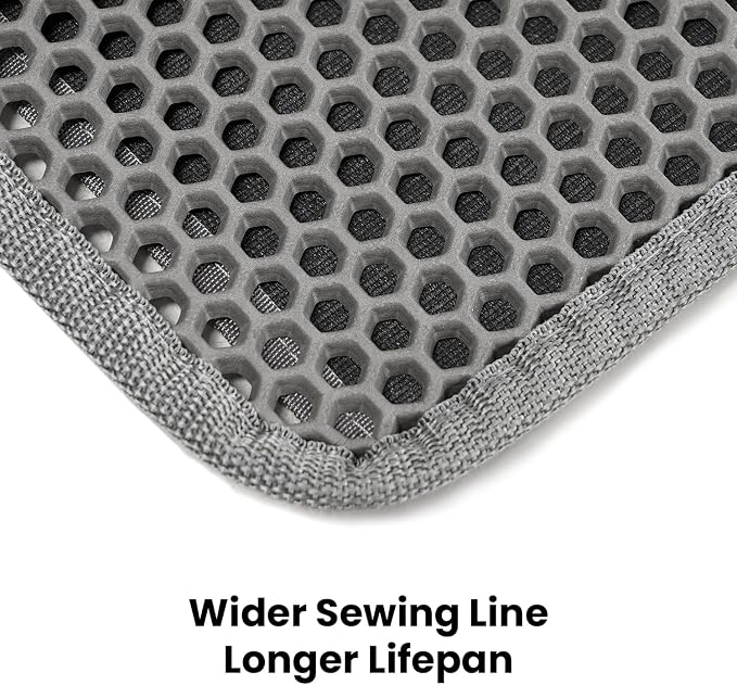 Cat Litter Mat, Upgrade Super Waterproof Back Layer Litter Box Mat, Non Slip, Durable, Soft on Paws Kitty Trapping Matt (46"x35", Gray)