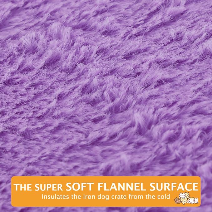Reversible Dog Bed Mat with Plush and Corn Velvet,Soft Warm Pet Cushion, Dual Purpose Washable Sleeping Mattress Bed for Small Medium Large Dog and Cat XB004 (30"x20", Purple)