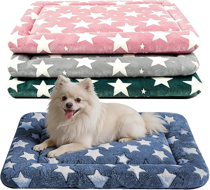 Dog Bed Mat, Reversible Crate Pads for Small/Medium/Large Dogs & Cats Sleeping, Portable & Soft, Dog Beds Crate Pad (Mix, S(24"*18"*1.5")) (Mixed Colors - A-4PCS, S(24"*18"*1.5"))