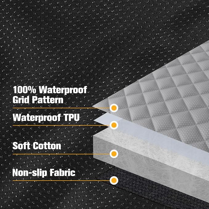 PETICON Waterproof Scratchproof Pet Bench Seat Covers for Cars, SUVs, Nonslip Durable Back Seat Cover for Dogs, 600D Oxford Fabric, Machine Washable