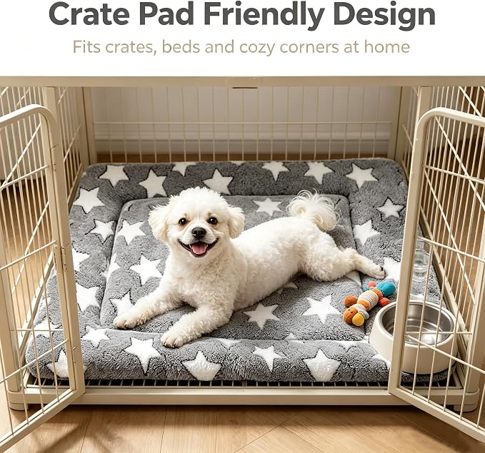 Dog Bed Mat - Comfortable Kennel Pad, Multi-Purpose Crate Bed & Mat for Dogs & Cats – Soft Crate Pad for Dog & Cat (Gray, M(30"x20"x1.5"))
