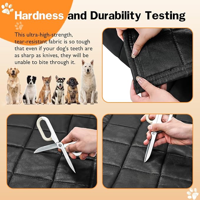 Chew Proof Dog Mat for Aggressive Chewers,17" x 23" Machine Washable Dog Crate Pad Quilted Mat, Ultra-Durable Indestructible Pad for Small Dogs, Black Kennel Pad (X-Small)