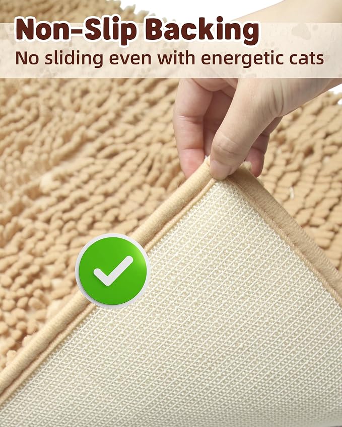 Cat Litter Mat Litter Trapping Mat, 33"x23" Plush Cat Litter Rug Catcher, Easy to Clean, Machine Washable
