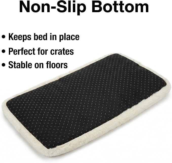 Dog Crate Bed 22x13,Washable Dog Crate Pad for Medium Dogs,Soft Kennel Bed Mattress with Non Slip Bottom,Beige