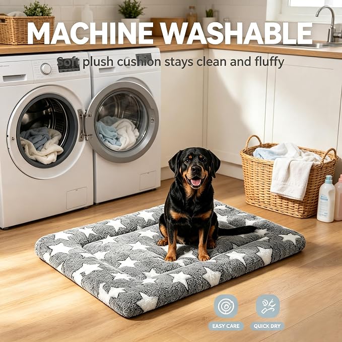 Dog Bed Mat - Comfortable Kennel Pad, Multi-Purpose Crate Bed for Dogs & Cats, Soft Support
