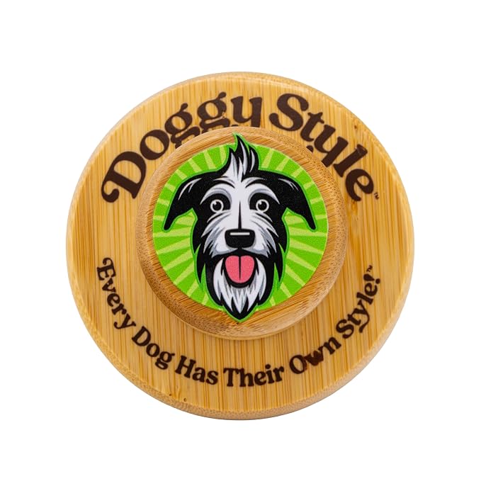 Doggy Style Large Bamboo Dog Bath Scrubber, Bamboo Handle with Soft Silicone Bristles, Shampoo & Massage Tool for Medium & Large Dogs