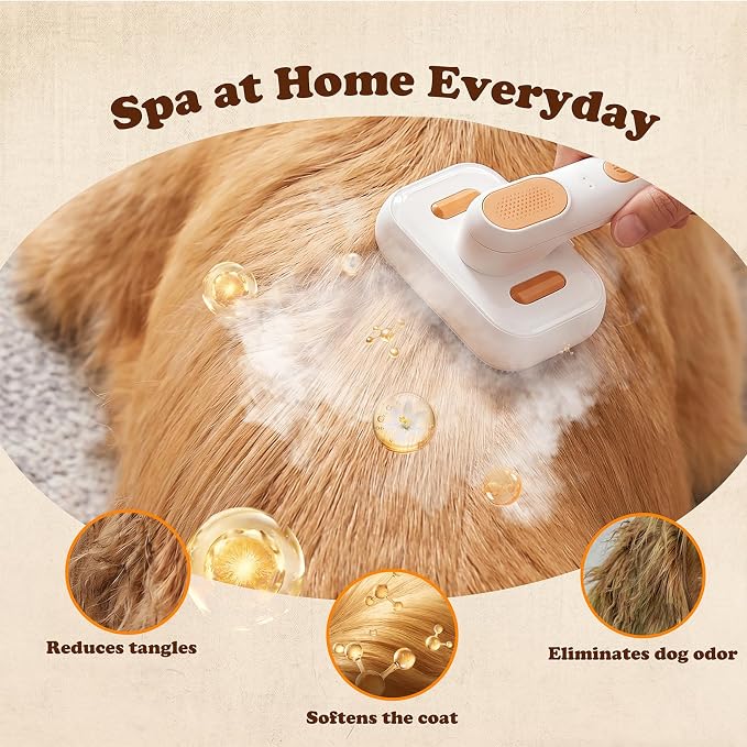 Rorhxia Steam Pet Brush Spray Refill Shampoo for Show Dog Cat, Oat Milk | Oat Milk, Deodorization, Pet Safe, Vet Approved, Soft Coat, Deep-Cleaning, pH-Balanced Formula
