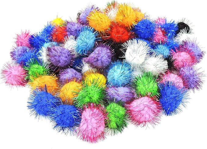 Andiker Cat Crinkle Balls, 2.36 Inches Colorful Cat Ball Chew and Chase Kitten Mylar Crinkle Balls Lightweight Cat Toys for Indoor Cats Kitten to Keep Fit and Active (100pc)