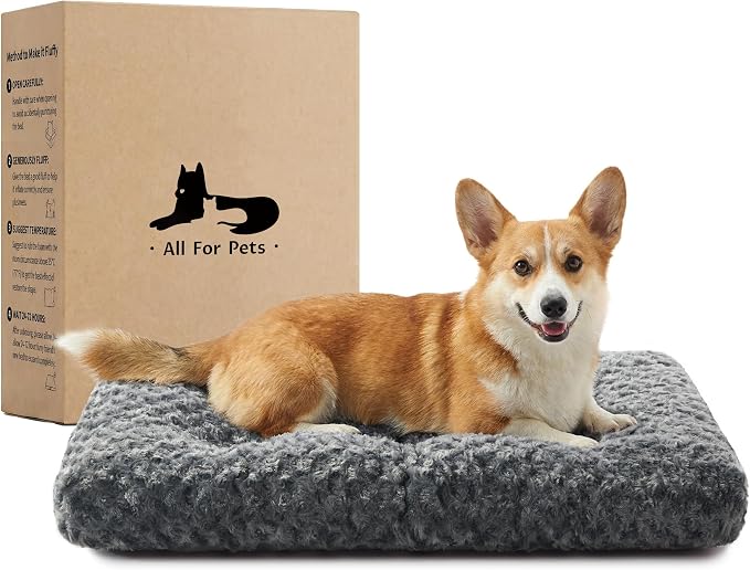 Double-Sided Dog Beds Medium Sized Dog, Washable Dog Crate Beds, Thick Supportive Pet Sleeping Mat, Reversible Dogs Pillow Weight Up to 50lbs, 35x22, Dark Grey