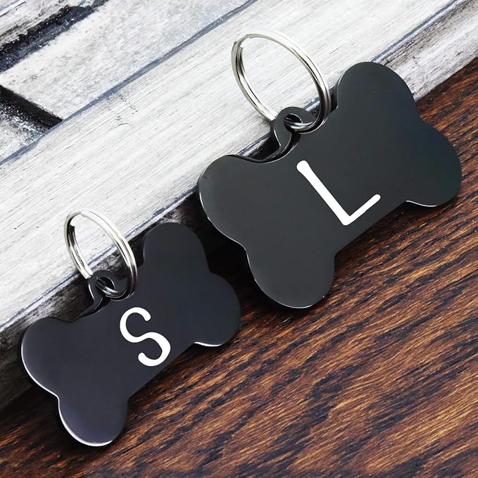 Ultra Joys Stainless Steel Pet ID Tag Dog Name Tags Personalized Front and Back Engraving, Customized Dog Tags and Cat Tags, Optional Engraved on Both Sides, Custom Your Own, Large