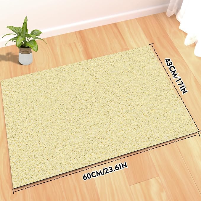 Bohemian Kitty Litter Mat 24"x17",Non-Slip Litter Box Mat, Washable Cat Litter Rug Catcher,Double-Layer Litter Trapping Mat for Scatter Control, Easy Clean Cat Food Mat & Floor Protector