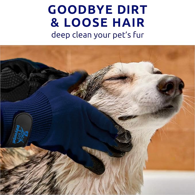 Pat Your Pet Grooming Gloves - Cat & Dog Hair Remover Glove for Deshedding Long and Short Fur