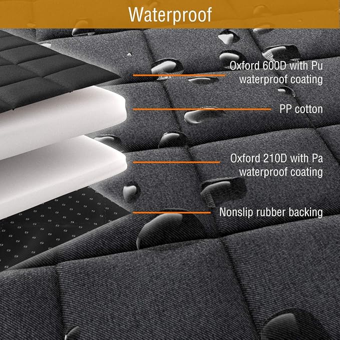Active Pets Orange Car Rear Seat Cover for Dogs, Durable Waterproof & Scratch Resistant Vehicle Backseat Protector, Nonslip Dog Accessory & Pet Protection for Back Seats, Machine Washable