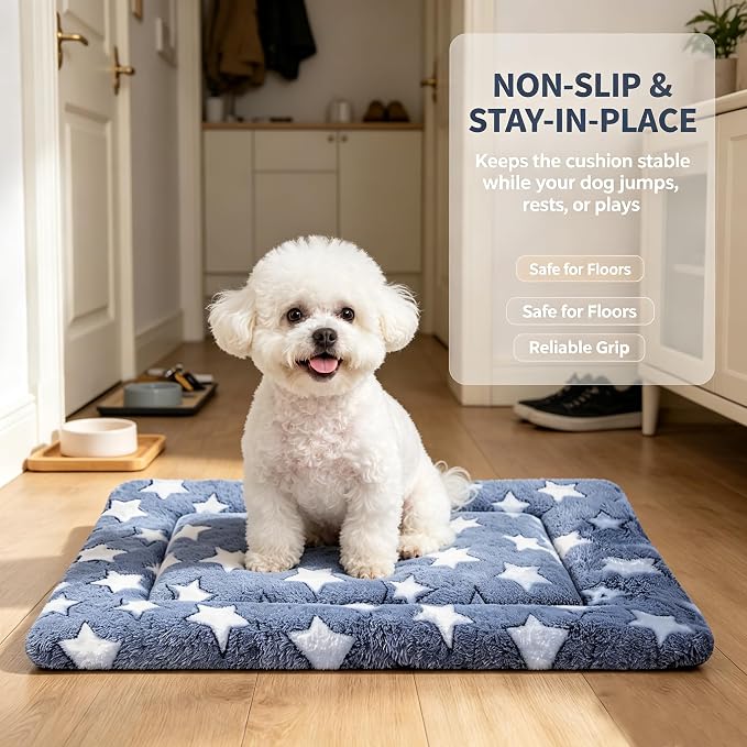 Dog Bed Mat - Soft Crate Pad for Kennel, Durable Pet Bed for Small Dogs & Cats - Comfort Support for Pet Crate, Cage, House